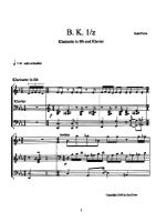 B.K. 1z für Klarinette in Bb und Klavier